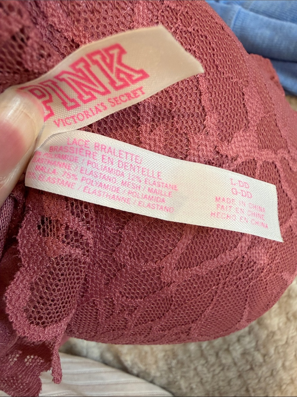 PINK! Lace Bralette in Dusty Rose ~ Victoria's Secret